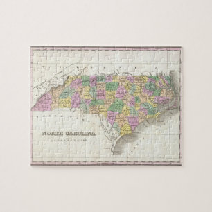 Vintage Karte von Nord-Carolina (1827) Puzzle