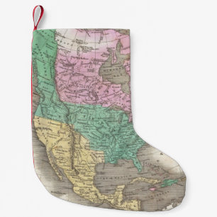 Vintage Karte von Nordamerika (1827) Kleiner Weihnachtsstrumpf