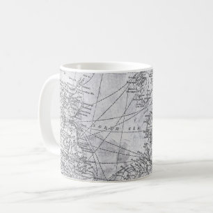 Vintage Karte von Nordeuropa, Nordsee, Ostsee Kaffeetasse