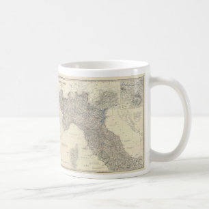 Vintage Karte von Norditalien (1861) Kaffeetasse