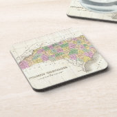 Vintage Karte von North Carolina (1827) Getränkeuntersetzer (Linke Seite)