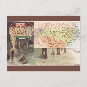 Vintage-Karte von North Carolina Postkarte