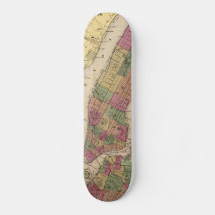 Vintage Karte von NYC und Brooklyn (1868) Skateboard