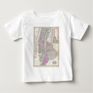 Vintage Karte von NYC und von Brooklyn (1866) Baby T-shirt
