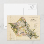 Vintage Karte von Oahu Hawaii (1906) (Vorne/Hinten)