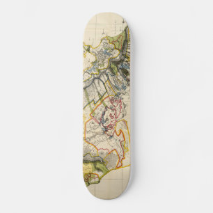 Vintage Karte von Oahu Hawaii (1906) Skateboard