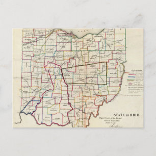 Vintage Karte von Ohio (1866)