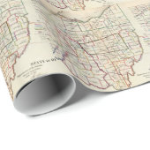 Vintage Karte von Ohio (1866) Geschenkpapier (Rolleneckpunkt)