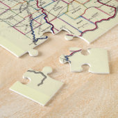 Vintage Karte von Ohio (1866) Puzzle (Seite)