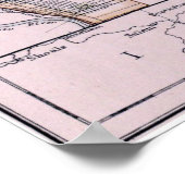 Vintage Karte von Ohio (1884) Poster (Ecke)