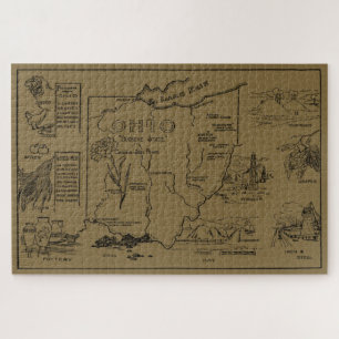 Vintage-Karte von Ohio (1912) - Beige Puzzle