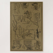 Vintage Karte von Ohio (1912) - Tan Puzzle (Vertikal)