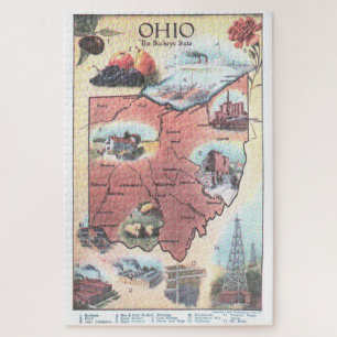 Vintage Karte von Ohio (1921) Puzzle