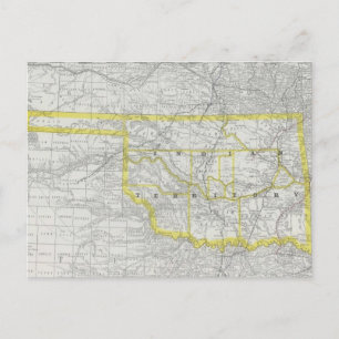 Vintage Karte von Oklahoma (1889)