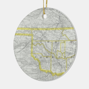 Vintage Karte von Oklahoma (1889) Keramikornament