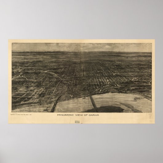 Vintage Karte von Omaha Nebraska (1906) Poster (Vorne)