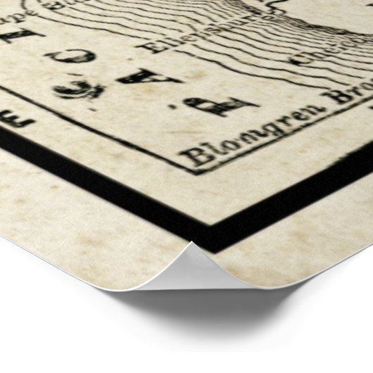 Vintage Karte von Oregon Poster (Ecke)