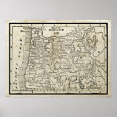 Vintage Karte von Oregon Poster (Vorne)