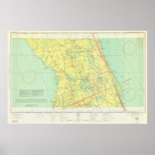 Vintage-Karte von Orlando und Zentralflorida Poster