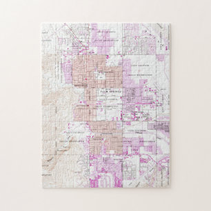 Vintage-Karte von Palm Springs Kalifornien (1957) Puzzle