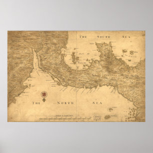 Vintage Karte von Panama (1800) Poster