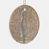 Vintage Karte von Paris (1550) Keramikornament (Rechts)
