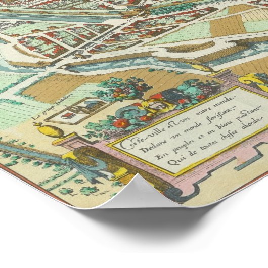 Vintage Karte von Paris (1615) Poster (Ecke)