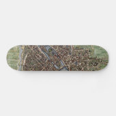 Vintage Karte von Paris (1657) Skateboard (Horizontal)