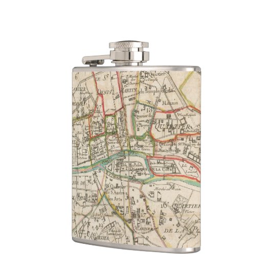 Vintage Karte von Paris (1678) Flachmann (Links)