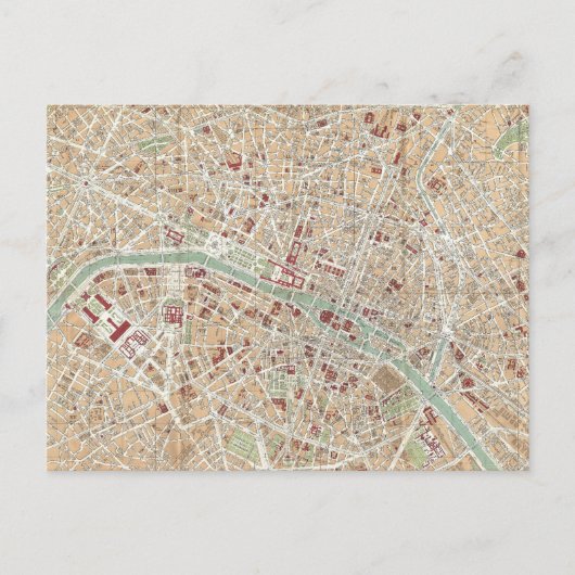 Vintage Karte von Paris (1892) (Vorderseite)