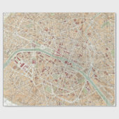 Vintage Karte von Paris (1892) Geschenkpapier (Flach)