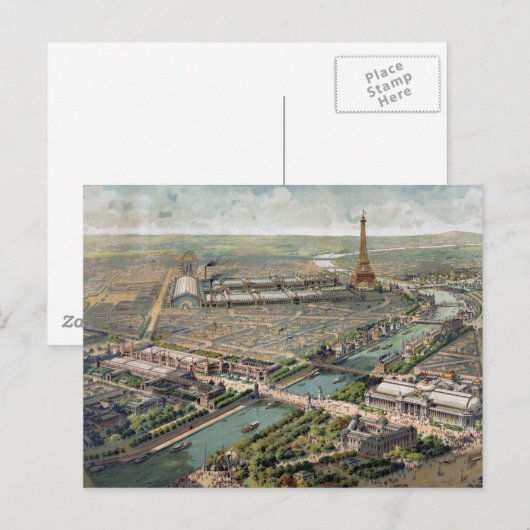 Vintage Karte von Paris (1900) (Vorne/Hinten)