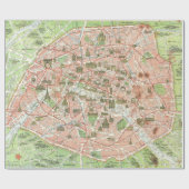Vintage Karte von Paris (1920) Geschenkpapier (Flach)