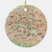 Vintage Karte von Paris (1920) Keramikornament (Hinten)