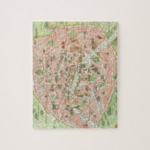 Vintage Karte von Paris (1920) Puzzle (Vertikal)