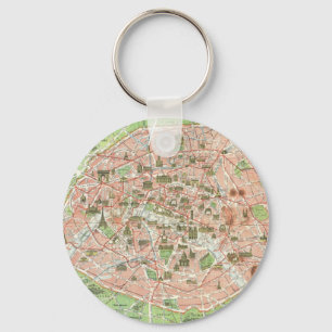 Vintage Karte von Paris (1920) Schlüsselanhänger