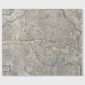 Vintage Karte von Paris Frankreich (1652) Geschenkpapier (Flach)
