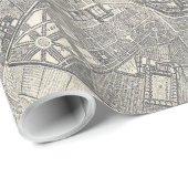 Vintage Karte von Paris Frankreich (1652) Geschenkpapier (Rolleneckpunkt)