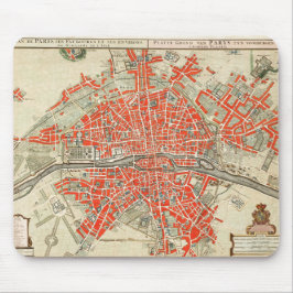 Vintage Karte von Paris Frankreich (1721-1774) Mousepad