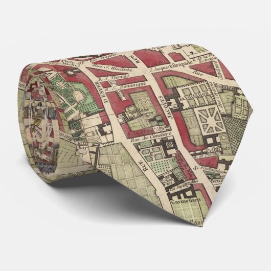 Vintage Karte von Paris Frankreich (1784) Krawatte (Gerollt)