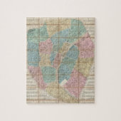 Vintage Karte von Paris Frankreich (1867) Puzzle (Vertikal)