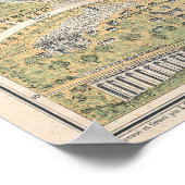 Vintage Karte von Paris Frankreich (1890) Poster (Ecke)