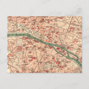 Vintage Karte von Paris Frankreich (1910)