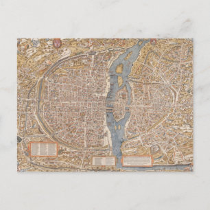 Vintage Karte von Paris, Frankreich, Canvas Print