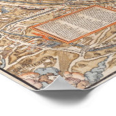 Vintage Karte von Paris, Frankreich, Canvas Print Poster (Ecke)