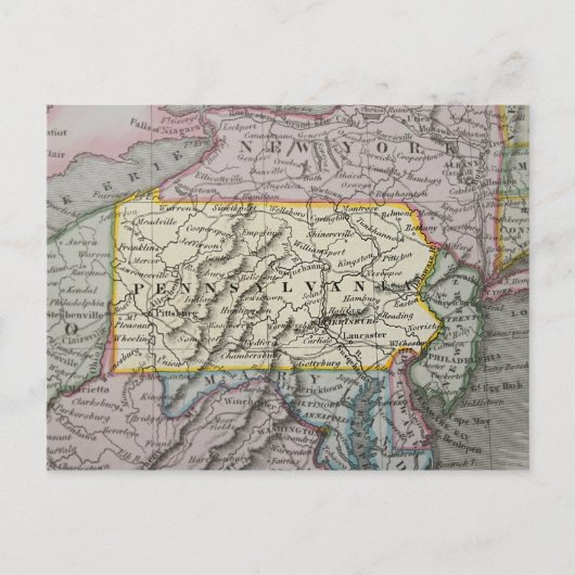 Vintage Karte von Pennsylvania (Vorderseite)