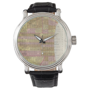 Vintage Karte von Philadelphia (1846) Armbanduhr