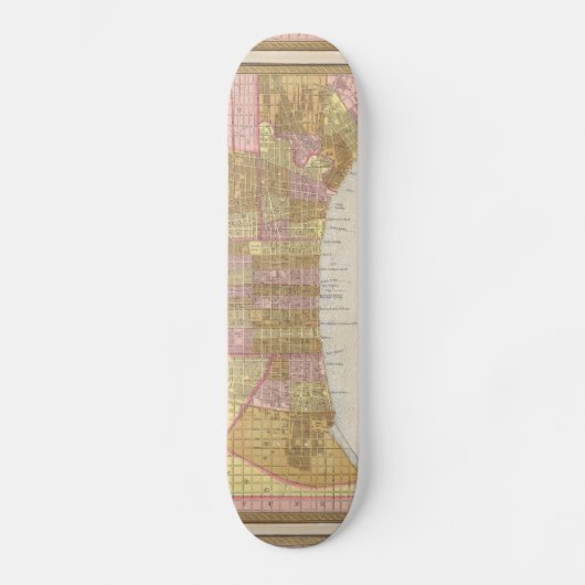 Vintage Karte von Philadelphia (1846) Skateboard (Vorderseite)