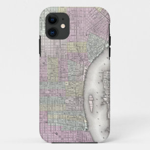 Vintage Karte von Philadelphia (1855) iPhone 11 Hülle