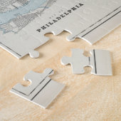 Vintage Karte von Philadelphia PA (1901) Puzzle (Seite)